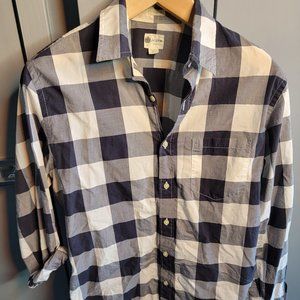 J. Crew Navy/White Gingham Shirt